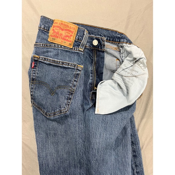 Levi's Other - Levis 505 Jeans Mens 32x32 Blue Regular Fit Straight Leg Mens Blue Denim wash